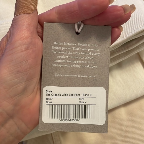 NEW WITH TAGS Everlane Bone The Organic Wide-Leg Pant in Size 4 - Picture 8 of 10